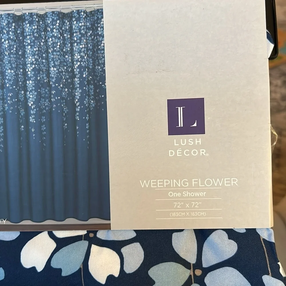 NEW Lush Decor Weeping Flower Shower Curtain 72” x 72”